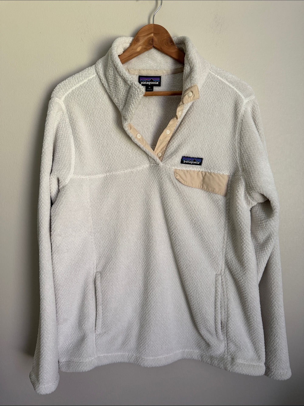 Patagonia Men’s Cream Zip-Neck Synchilla Fleece Pullover